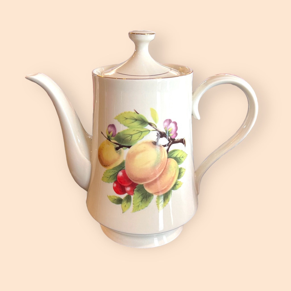 1940's MCM Teapot by Formalities 40's Cream and Gold Vintage 40’s Baum Brothers - Picture 9 of 10